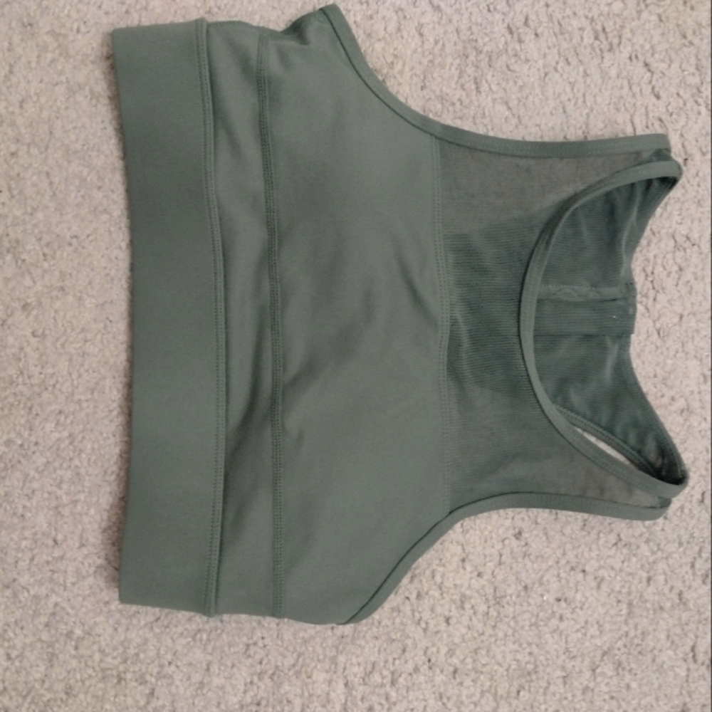 Women's Zyia Active Olive Green All Star Sports Bra Size Small